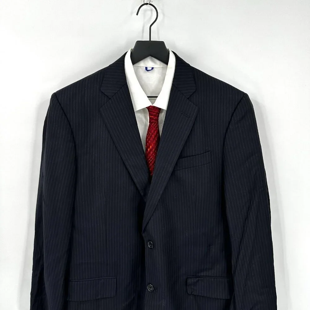 BROOKS BROTHERS 1818 MADISON saxxon jacket blazer sport coat stripe 42L black